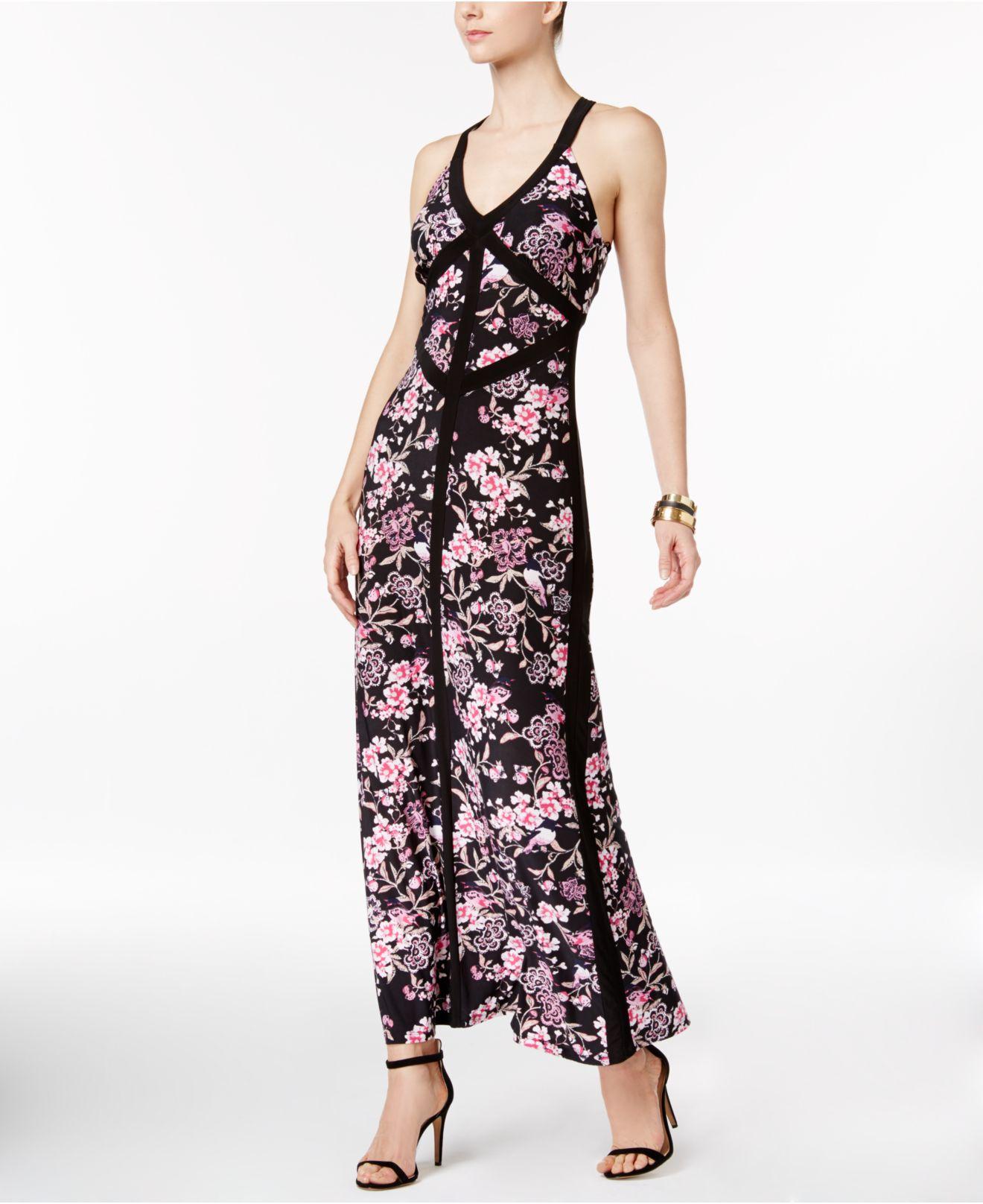 elengant v neck contrast trim printed maxi dress elengant v neck contrast trim printed maxi dress
